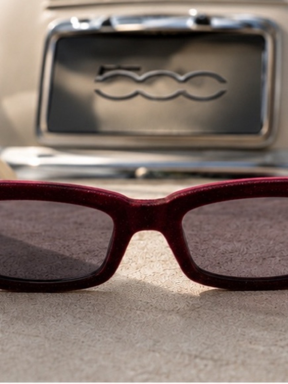 Rare Italia Independent x Fiat 500C Velvet Sunglasses Burgundy